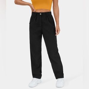 Halara Mid Rise Button Zipper Side Pocket Corduroy Casual Pants | New